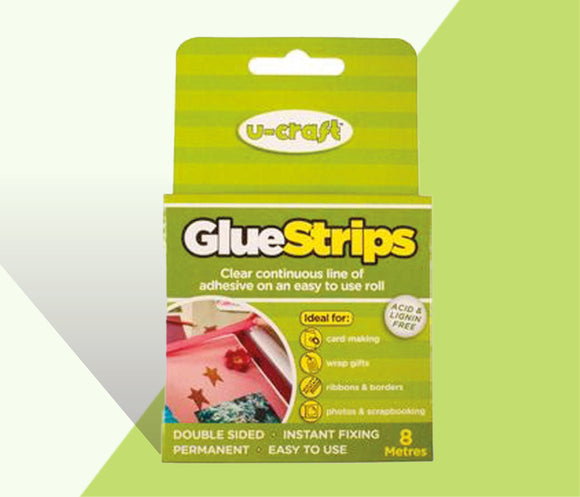 Glue Strips (4mm) - An 8m continuous line of permanent glue strip on a roll