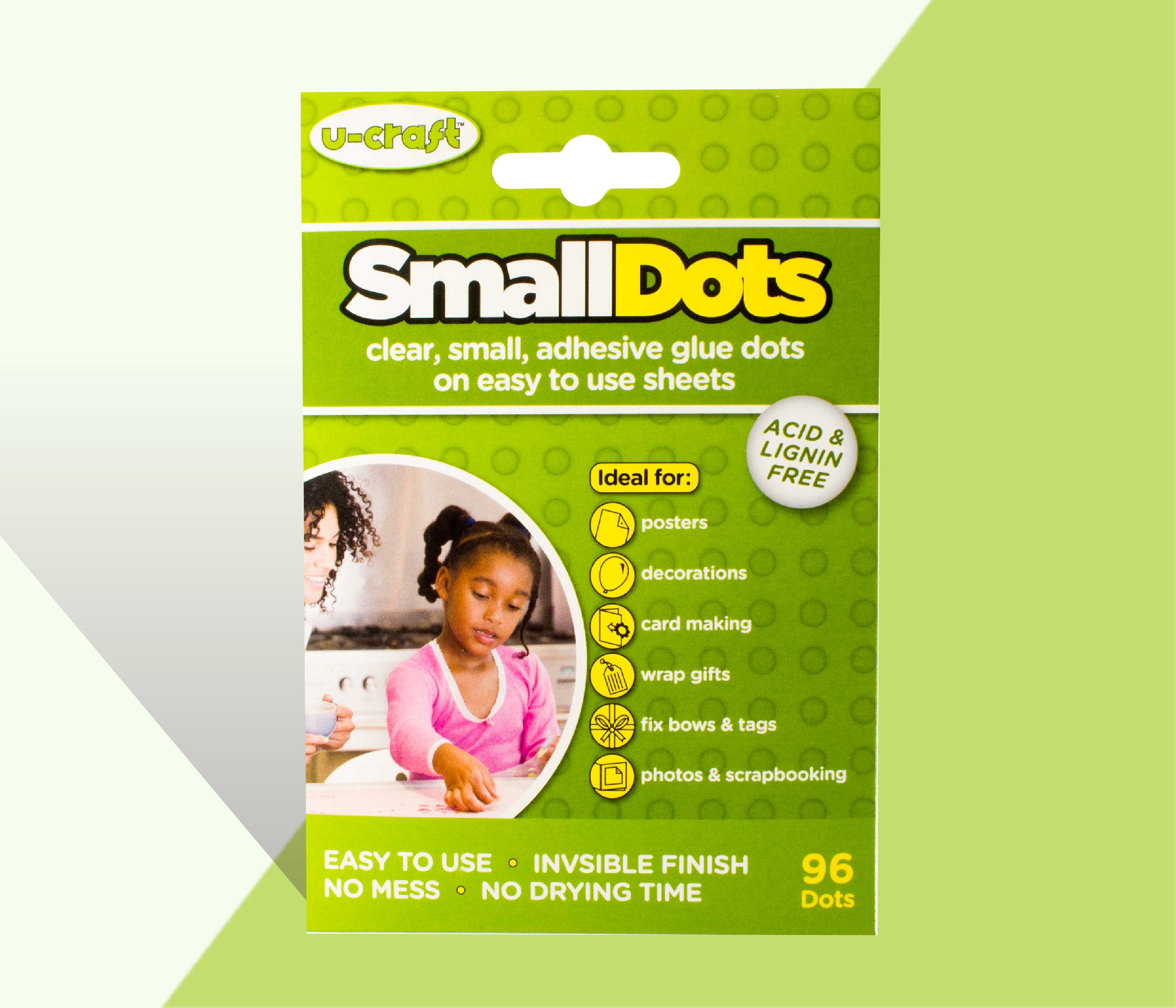 Small Glue Dots - 96 x permanent dots on perforated sheets