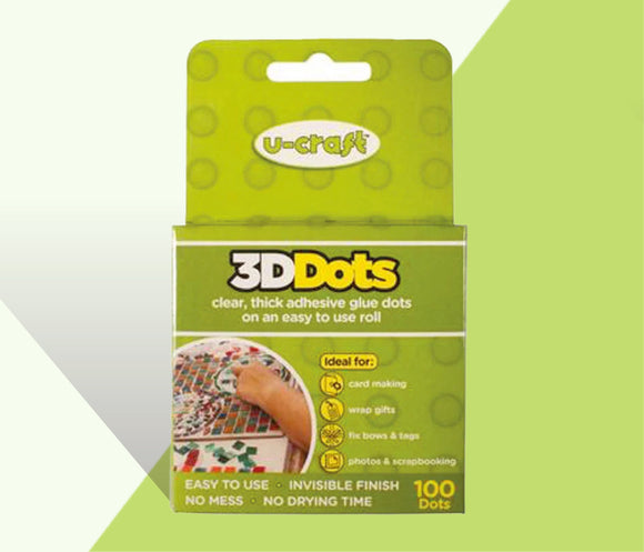 3D Dots  - 100 x Thick, Permanent Glue Dots on a roll