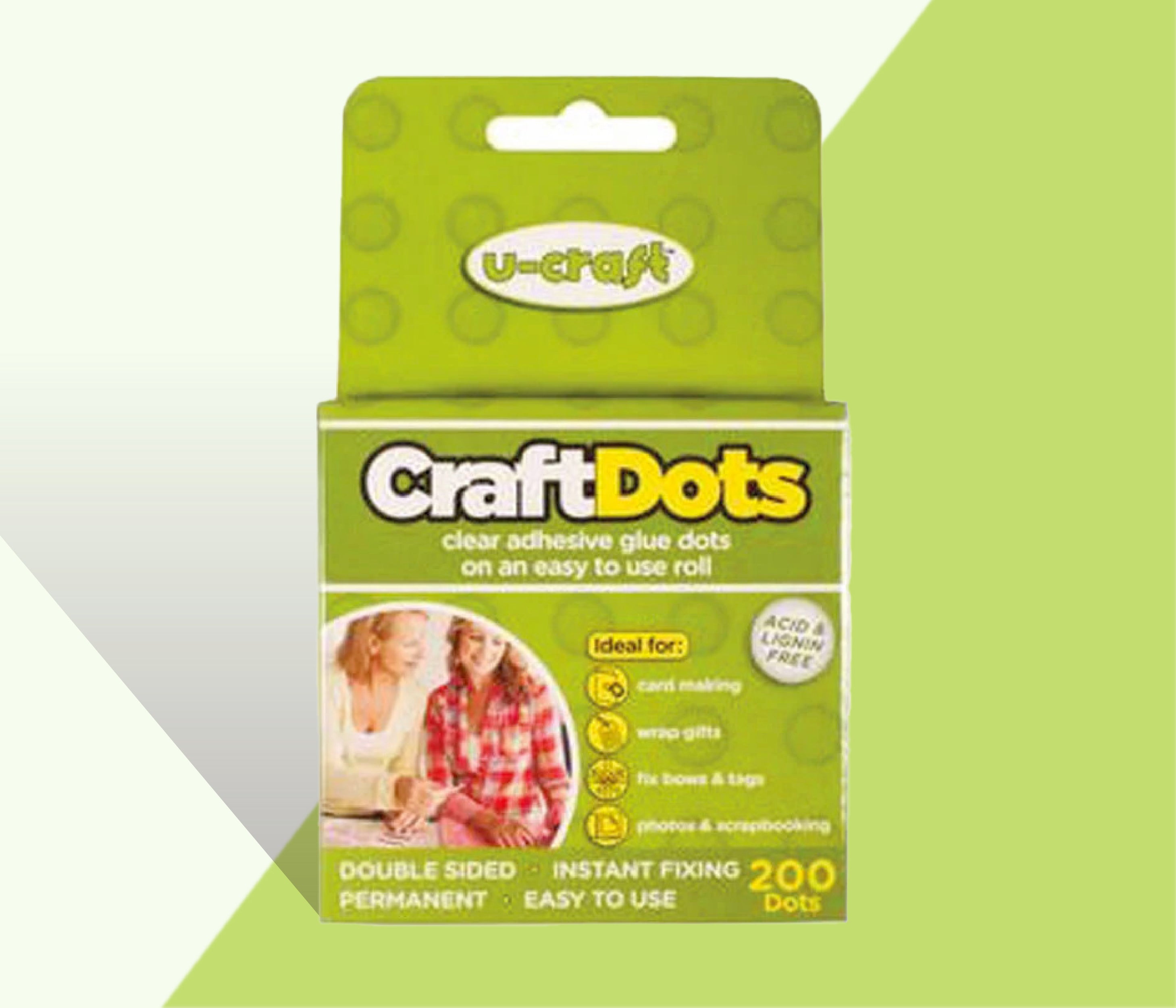 Craft Dots  - 200 x Permanent Glue Dots on a roll (10mm diameter)