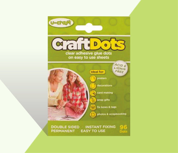 Craft Dots  - 96 x Permanent Glue Dots on perforated sheets