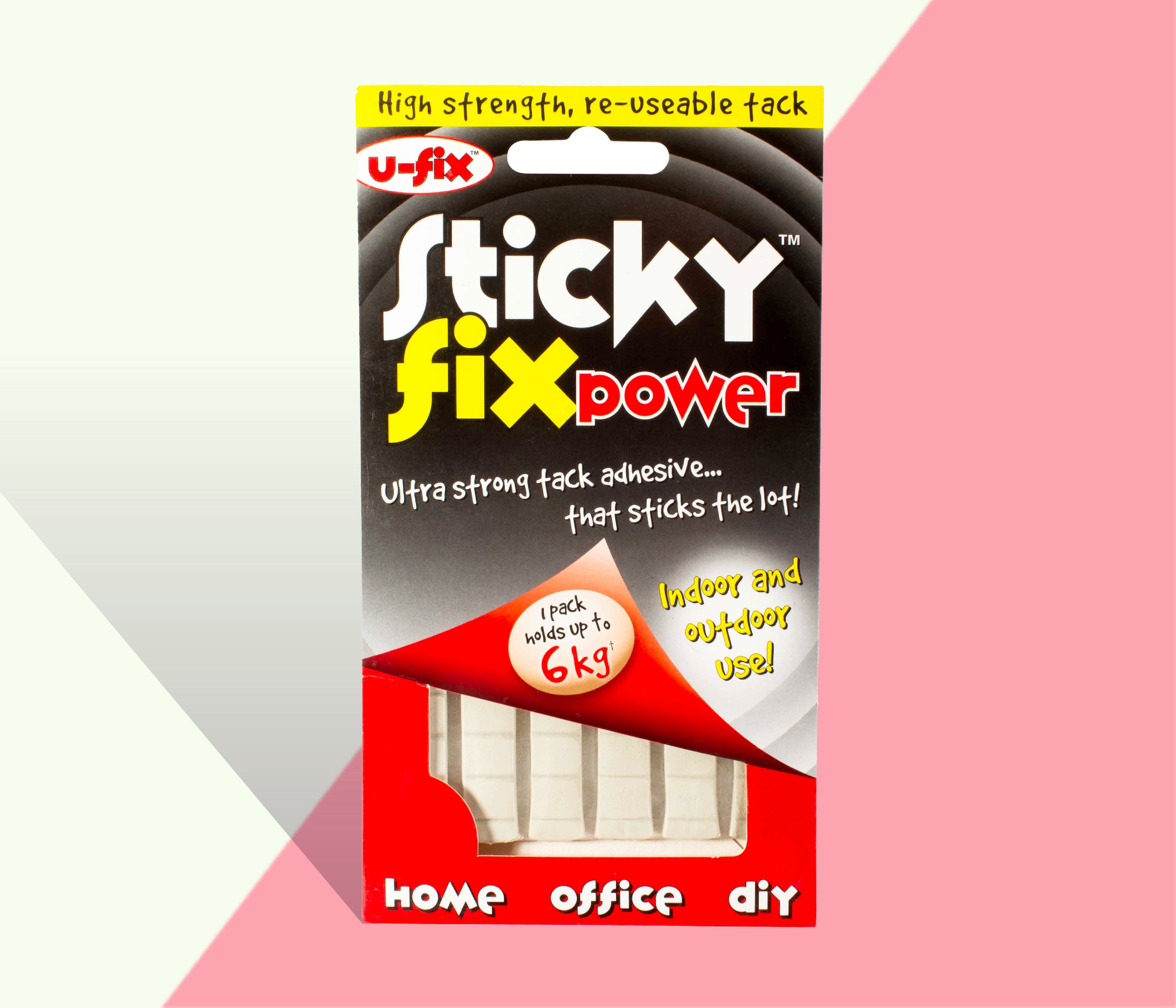 Sticky Fix Power - high strength re-useable tack - no need for nails or screws