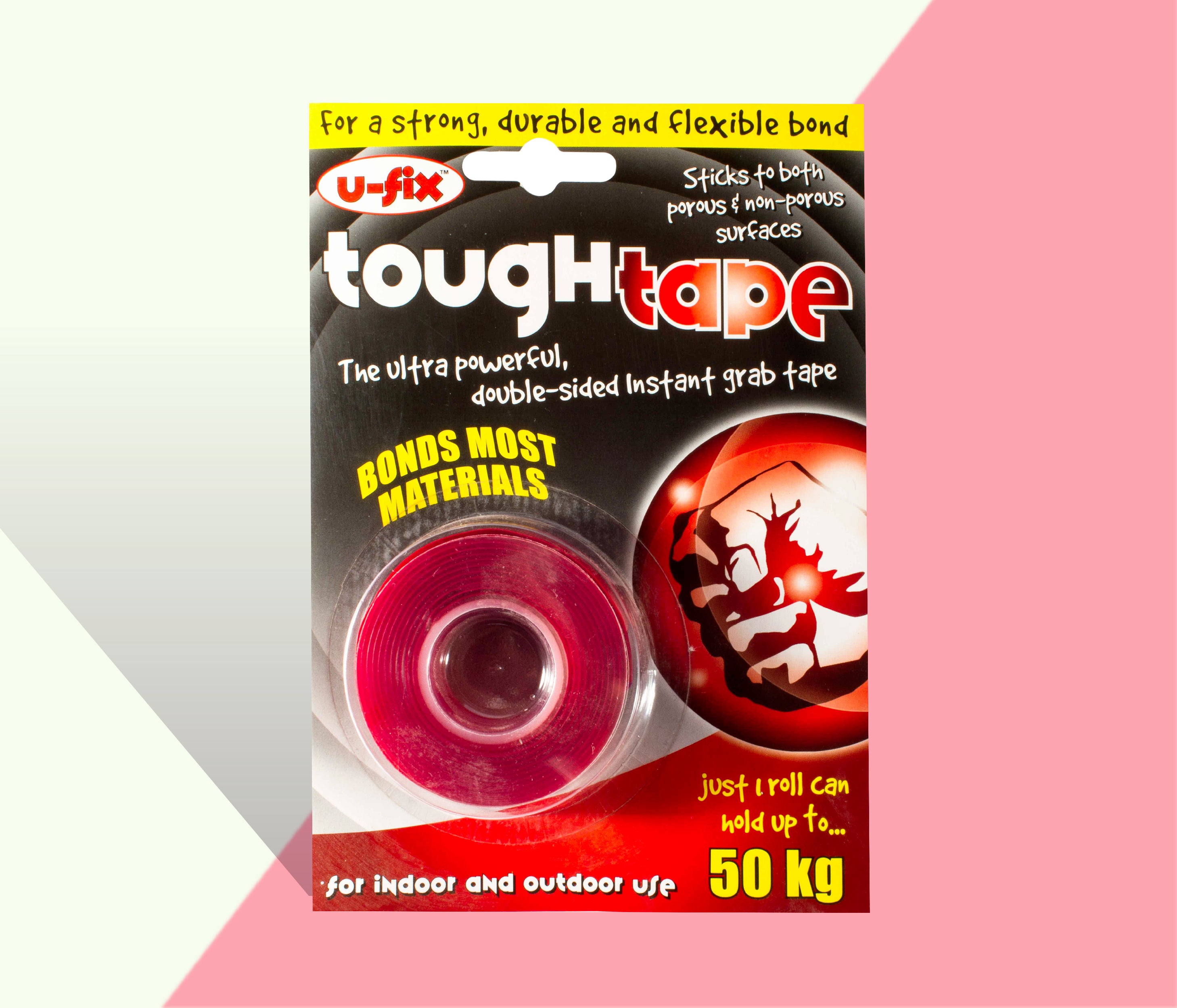 U-Fix Tough Tape - Ultra powerful, double sided, instant grab tape.