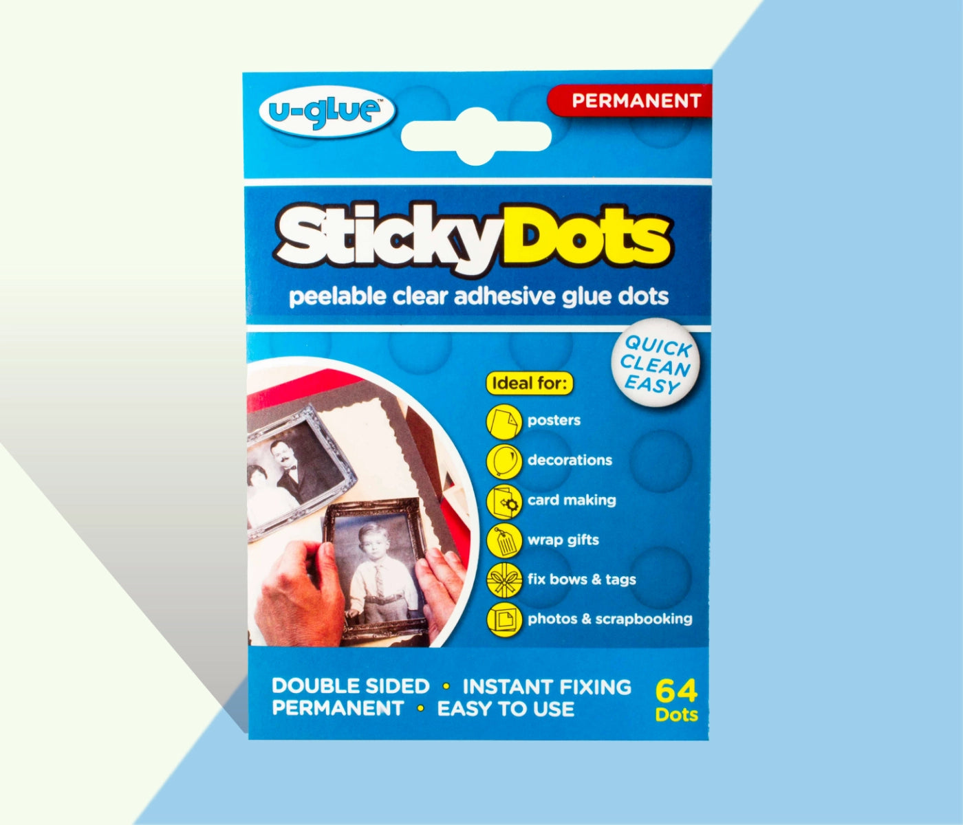 Sticky Dots - 64 x Permanent Glue Dots on Perforated Sheets