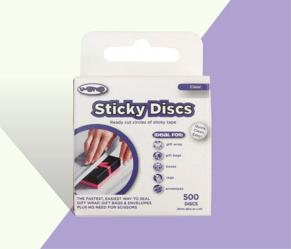 U-Wrap - Clear 25mm Sticky Discs - 500 Disc Pack