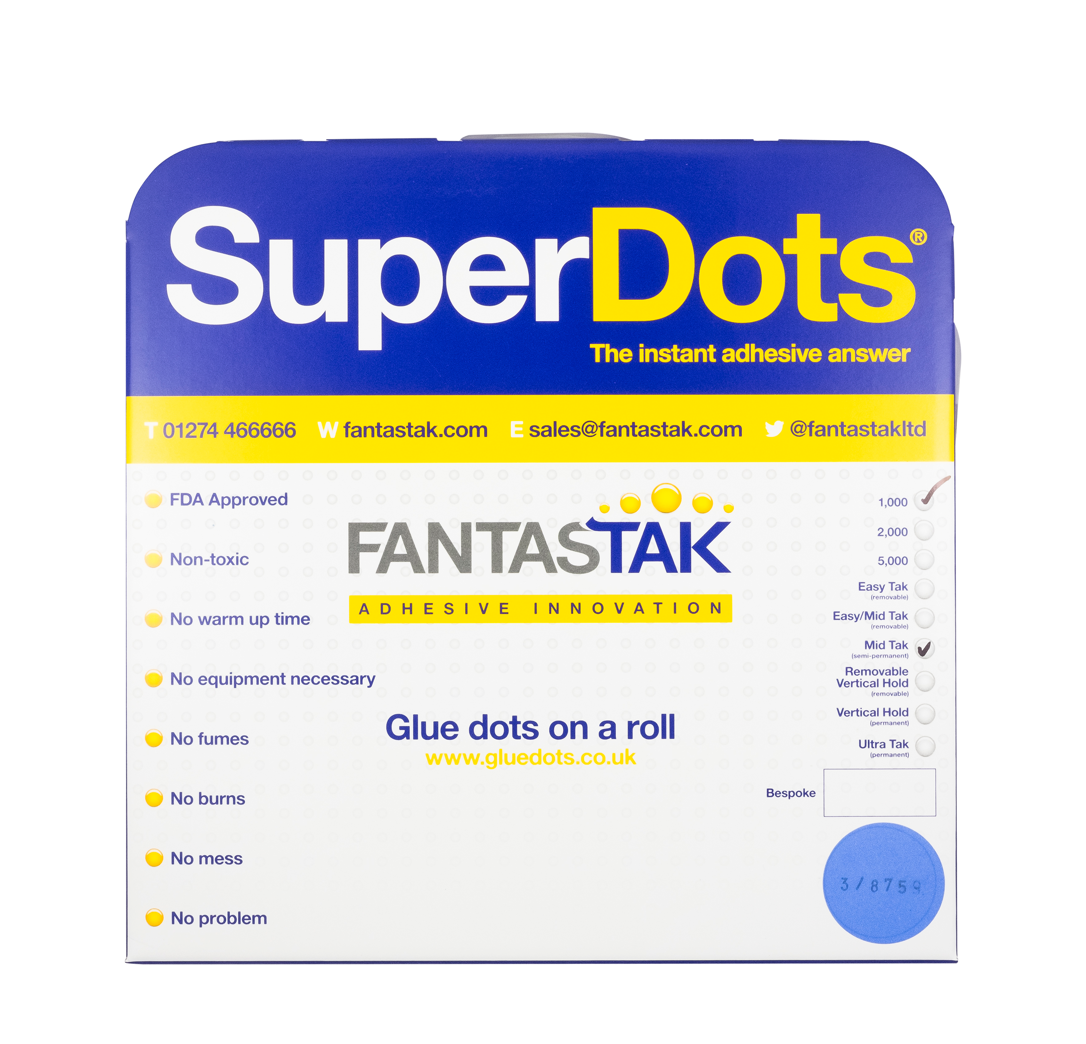 SuperDots Glue Dots (10mm) - 1000 dot roll