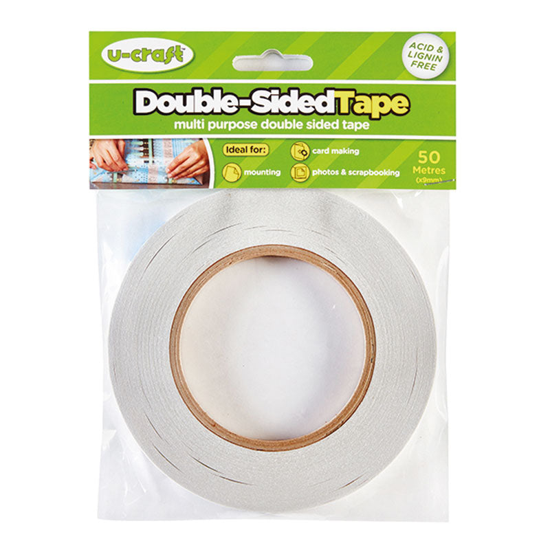 50 Metre Multi Purpose Double-Sided Sticky Tape 9mm Width