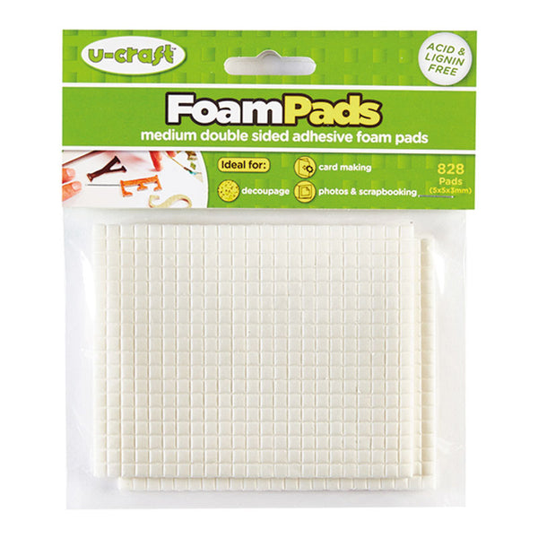 3D Decoupage Foam Pads - 5mm x 5mm Squares x 400 - 1mm Thick - Double Sided