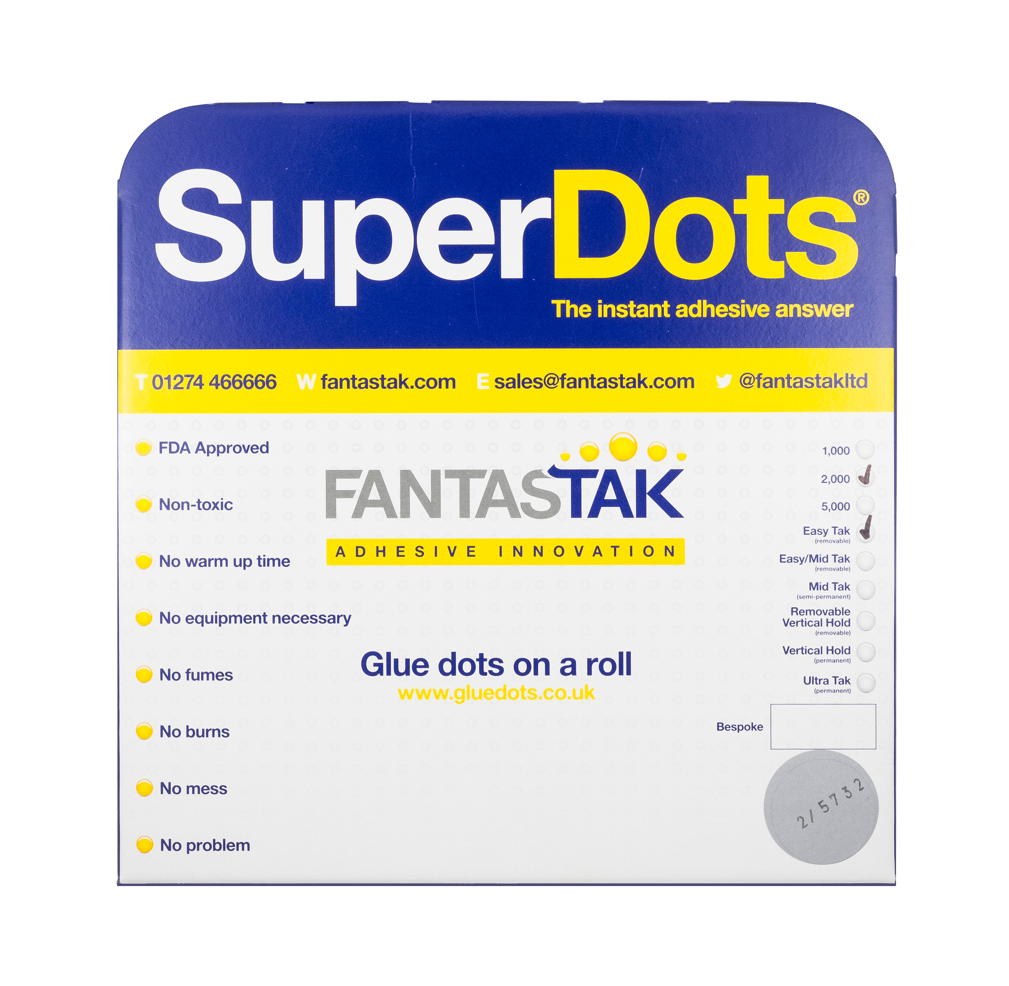 SuperDots Glue Dots (10mm) - 2000 dot roll